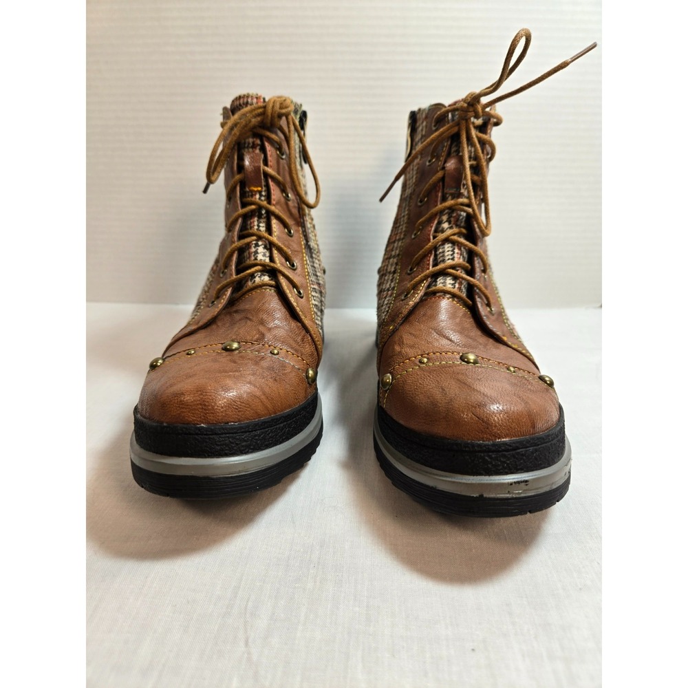 L'Artiste Rehja Bootie New Leather w/ Plaid Women's 40 - Picture 6 of 10